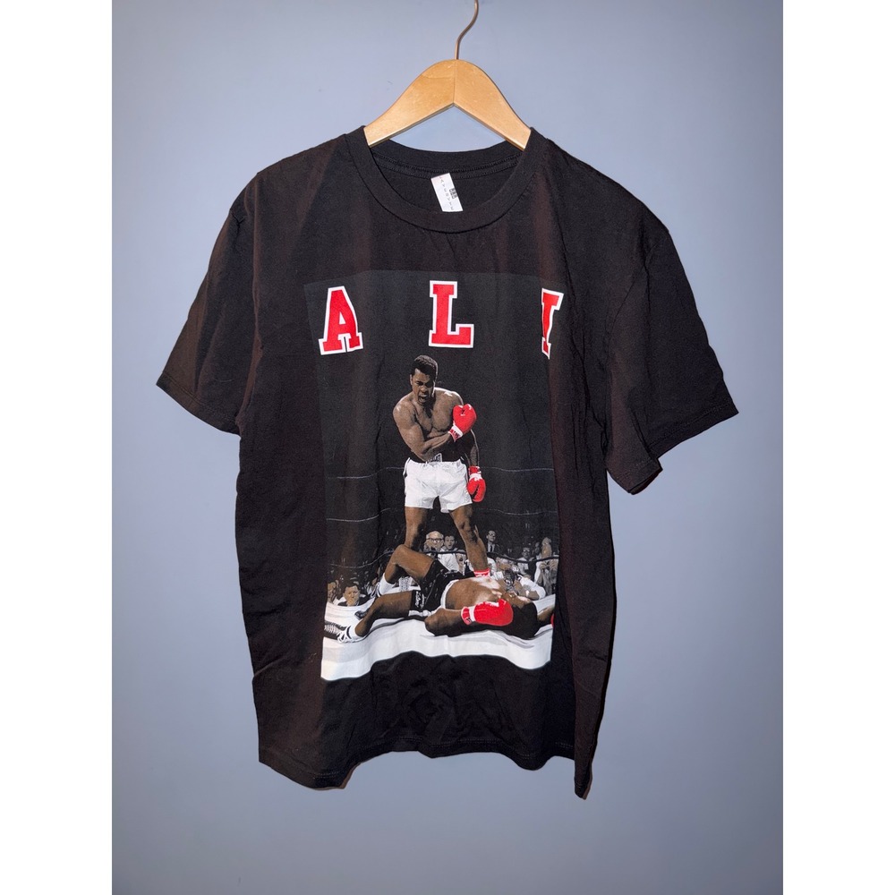 Muhammad Ali vs‎ Sonny Liston Graphic T-Shirt Black Player Tees Mens Large L